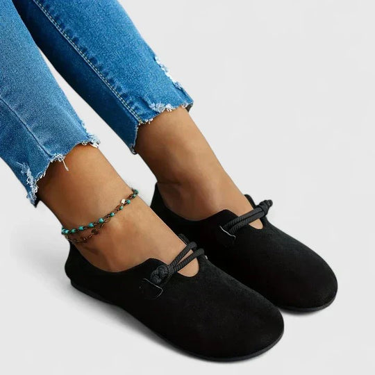 Olivia™ | | Suede Slip-On Flats with Cord Detail