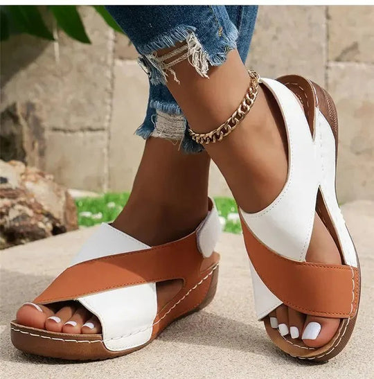 Nerissa | Crossover Wedge Comfort Sandals
