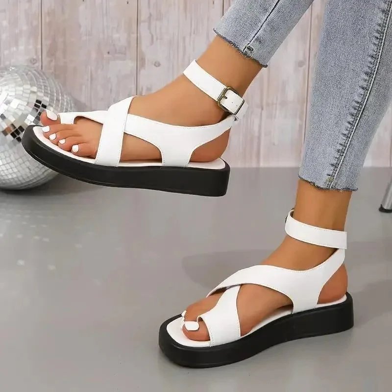 Simonetta | Arch Support Leather Platform Sandals