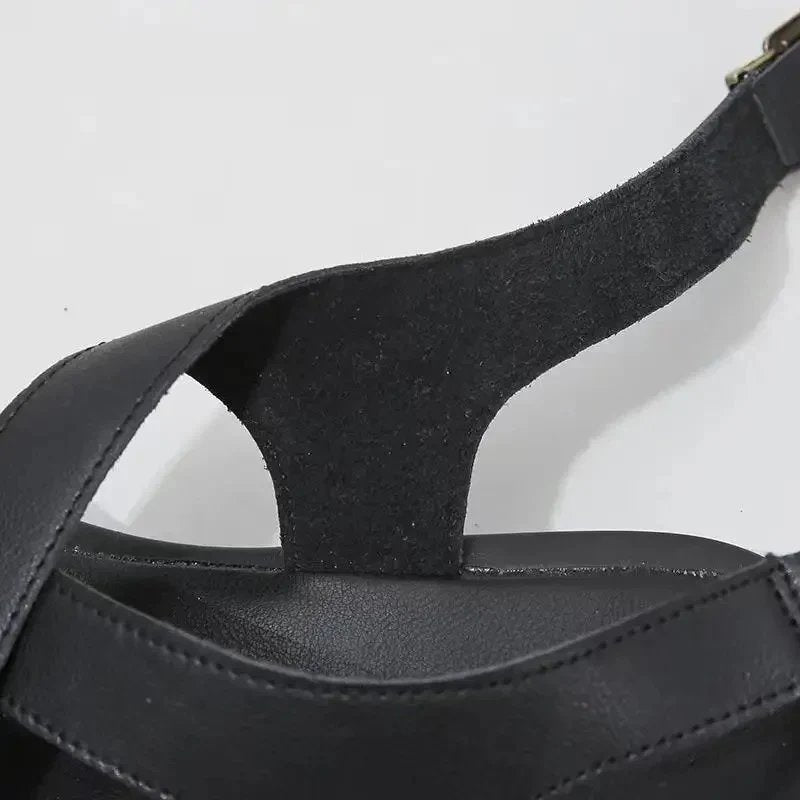 Simonetta | Arch Support Leather Platform Sandals
