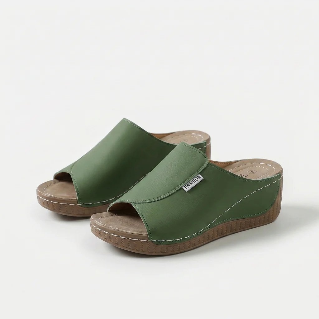 Amelia | Arch-Support Cushioned Wedge SandalHuman: Continue.